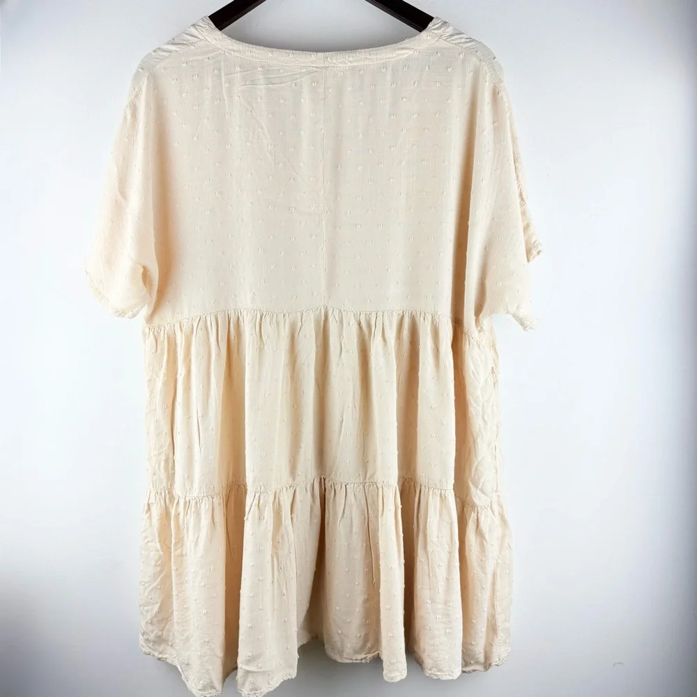 Joah Premium Top Tunic Womens Large Ivory Prairie Boho Cottagecore Flowy Pockets - Picture 5 of 8